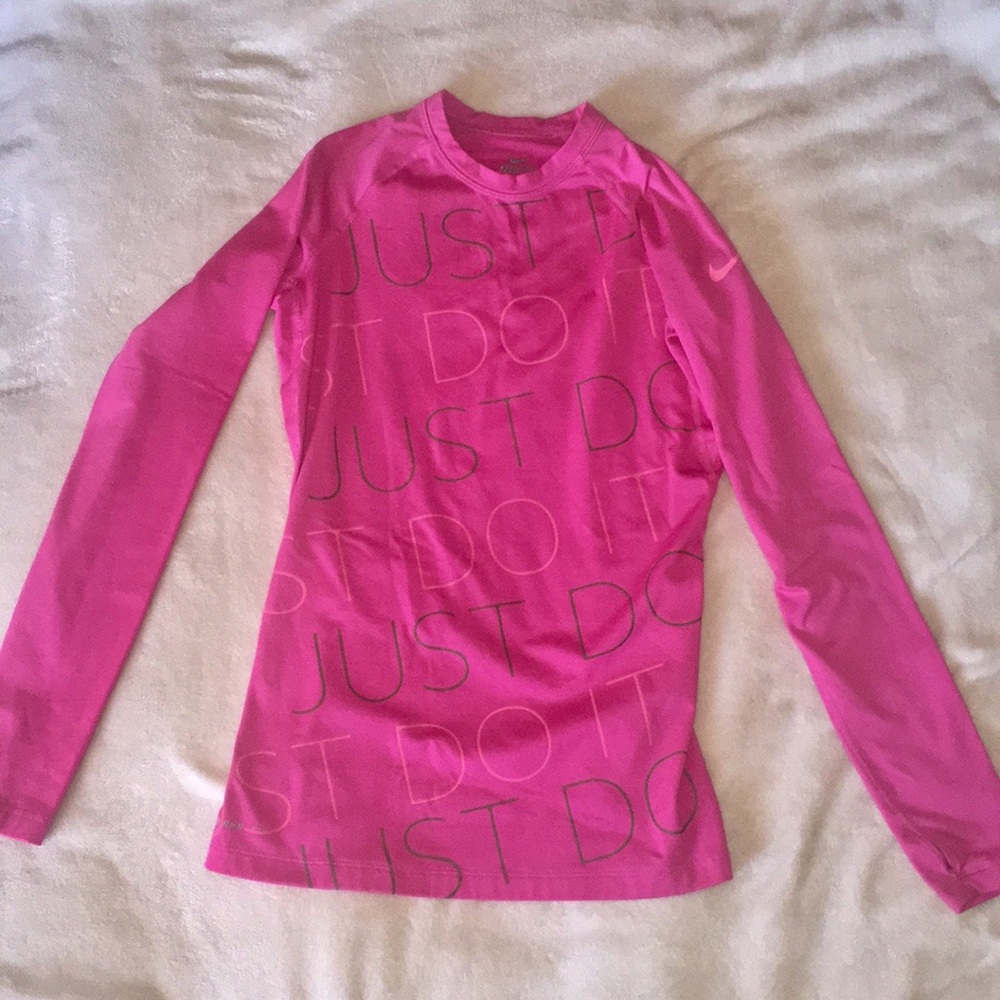 Nike running long sleeve (reflective writing)